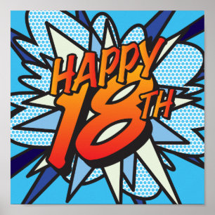 Comic Book HAPPY 18TH Poster