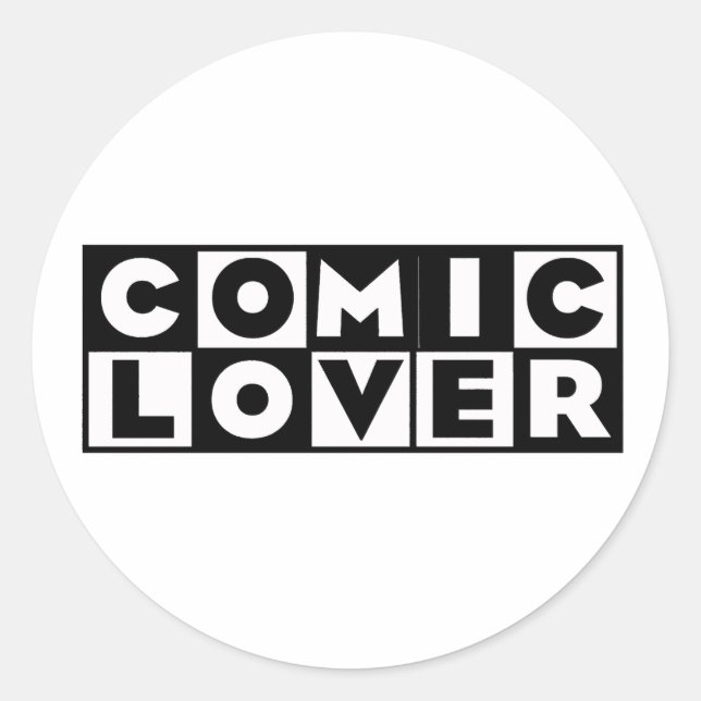 Comic Book Lover Bold Design Classic Round Sticker (Front)