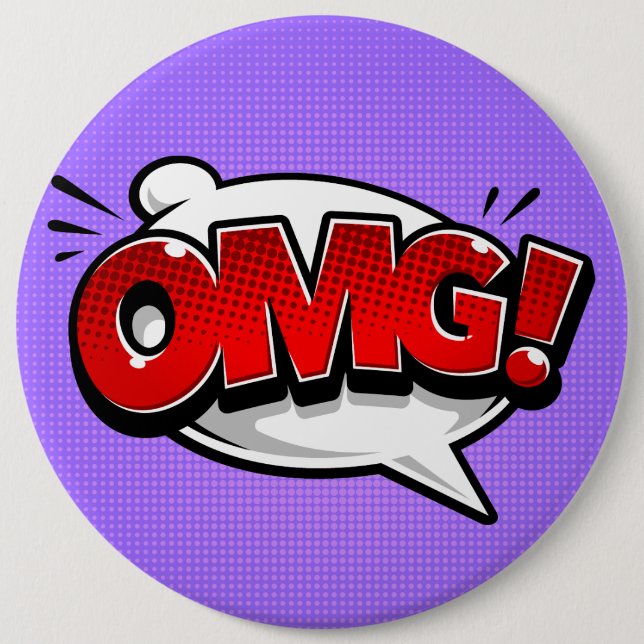 Comic Book OMG! 6 Cm Round Badge (Front)