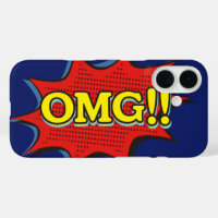Comic Book OMG Exclamation Speech Bubble Blue