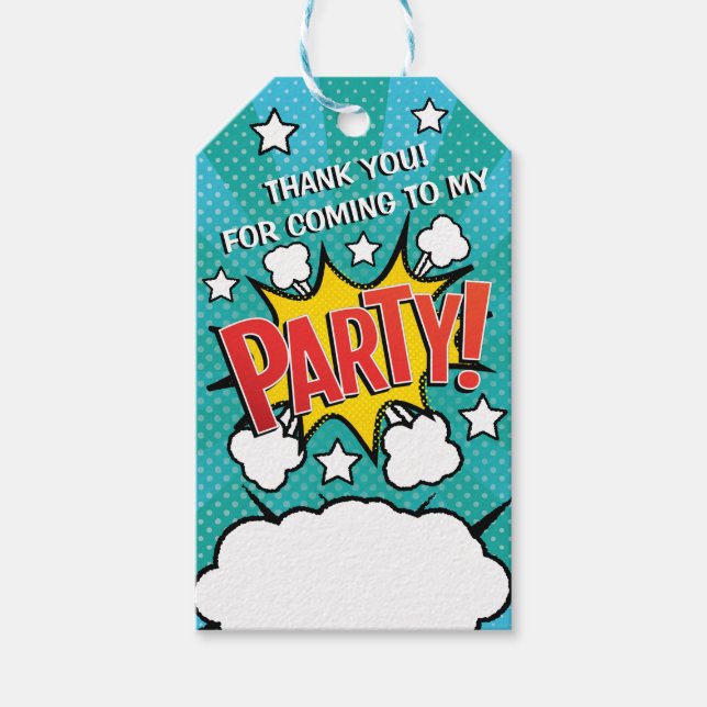 Comic Book PARTY! Gift Tags (Front)
