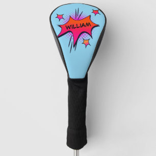 Comic book personalised name unique golf head cove cover