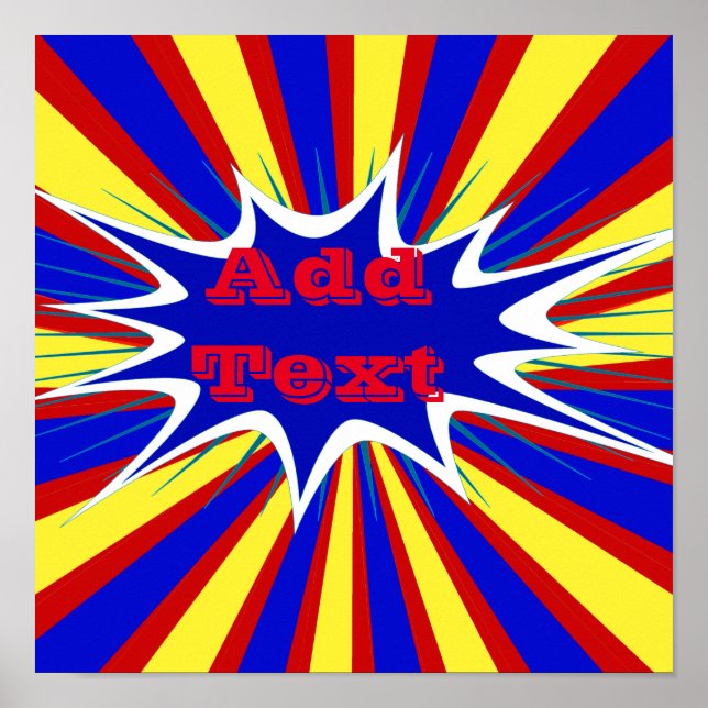 Comic Book Personalised Superhero Poster Wall (Front)