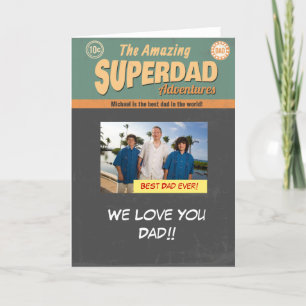 Comic Book Photo Card, Father's Day Birthday Card