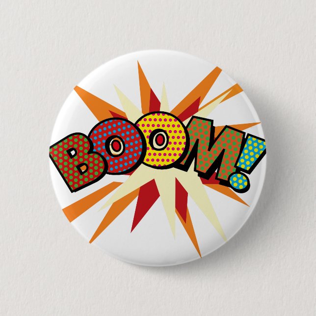 Comic Book Pop Art BOOM! 6 Cm Round Badge (Front)