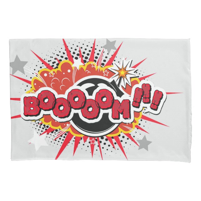 Comic Book Pop Art Boom Explosion Pillowcase (Front)
