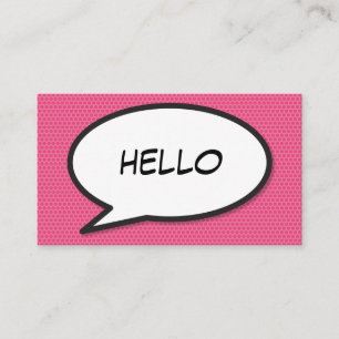 Comic Book Pop Art HELLO Business Card
