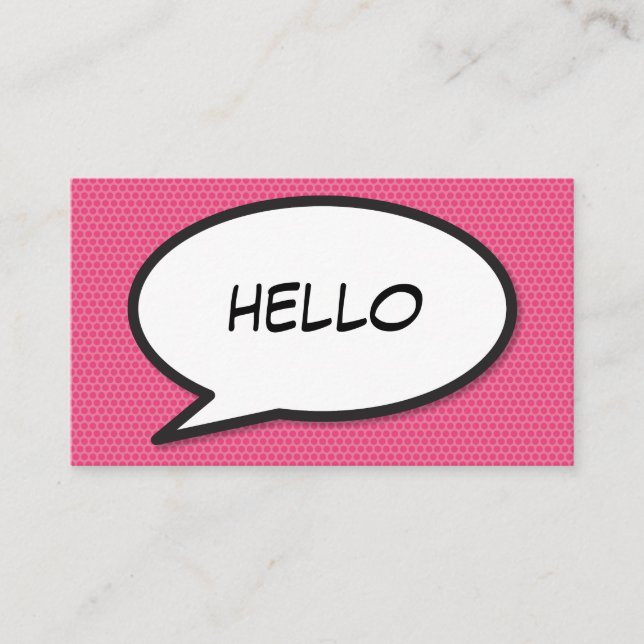 Comic Book Pop Art HELLO Business Card (Front)
