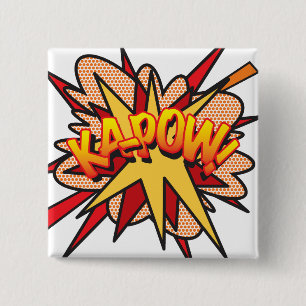 Comic Book Pop Art KA-POW! 15 Cm Square Badge