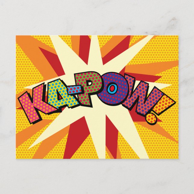 Comic Book Pop Art KA-POW Announcement Postcard (Front)