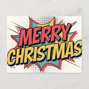 Comic Book Pop Art Merry Christmas Card