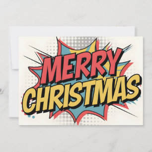Comic Book Pop Art Merry Christmas Card