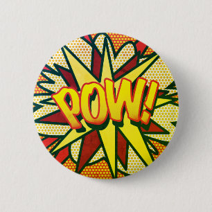 Comic Book Pop Art POW! Retro 6 Cm Round Badge