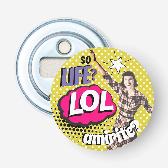 Comic Book Pop Art Retro Funny Text Bottle Opener (Front)