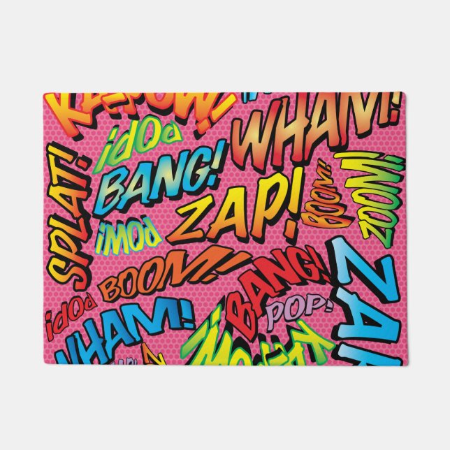 Comic Book Pop Art Sounds Doormat (Front)
