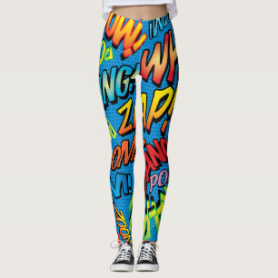 Comic Book Pop Art Sounds Leggings