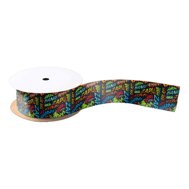 Comic Book Pop Art Sounds Satin Ribbon (Spool)