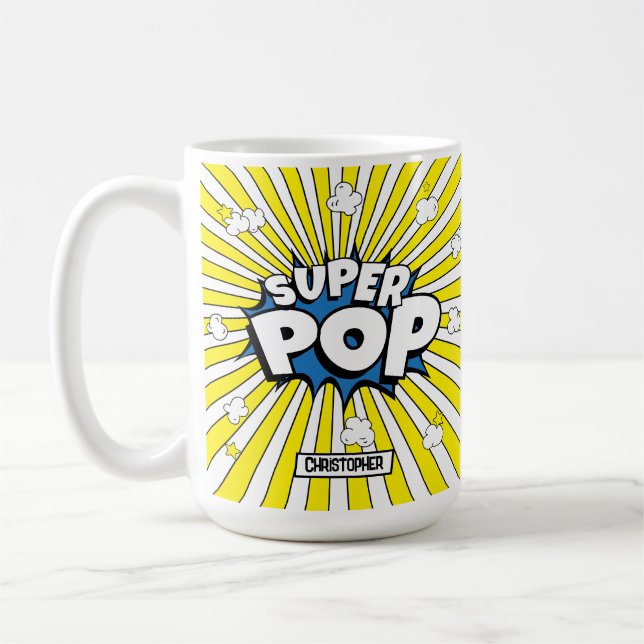 Comic Book Pop Art SUPER POP! Fun Pun Mug (Left)