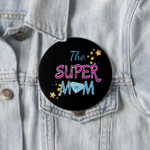 Comic Book Pop Art Superhero Mum Mother's Day 10 Cm Round Badge