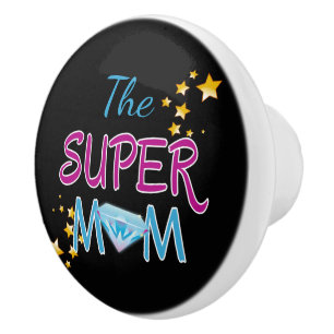Comic Book Pop Art Superhero Mum Mother's Day Ceramic Knob