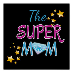 Comic Book Pop Art Superhero Mum Mother's Day Poster