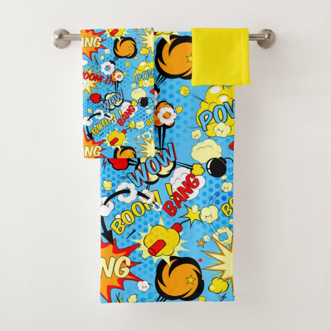 Comic Book Pop Art Towel Set (Insitu)