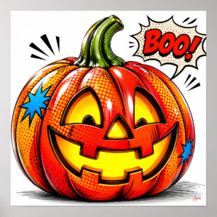 Comic Book Pow Pumpkin I. Poster