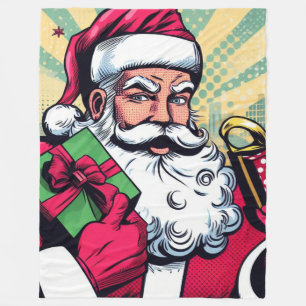 Comic book Santa/Christmas  Fleece Blanket