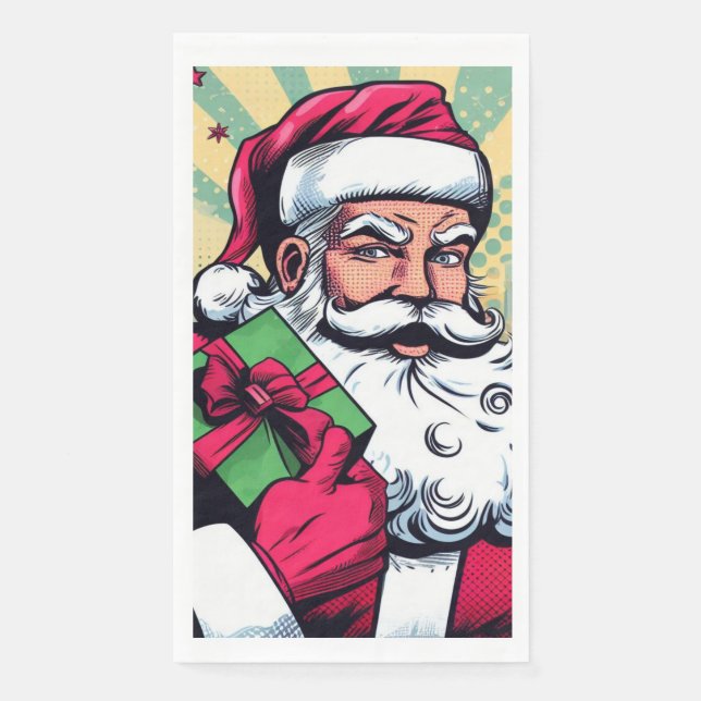 Comic book Santa/Christmas  Napkin (Front)