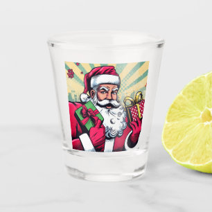 Comic book Santa/Christmas Shot Glass