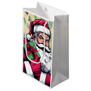 Comic book Santa/Christmas Small Gift Bag