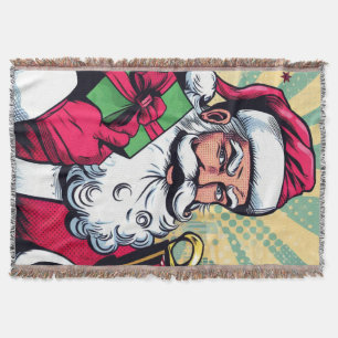 Comic book Santa/Christmas  Throw Blanket