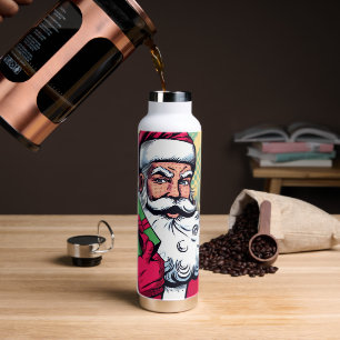Comic book Santa/Christmas  Water Bottle