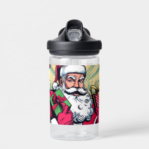 Comic book Santa/Christmas  Water Bottle