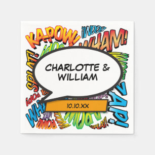Comic Book Speech Bubble Modern Fun Colourful Napkin