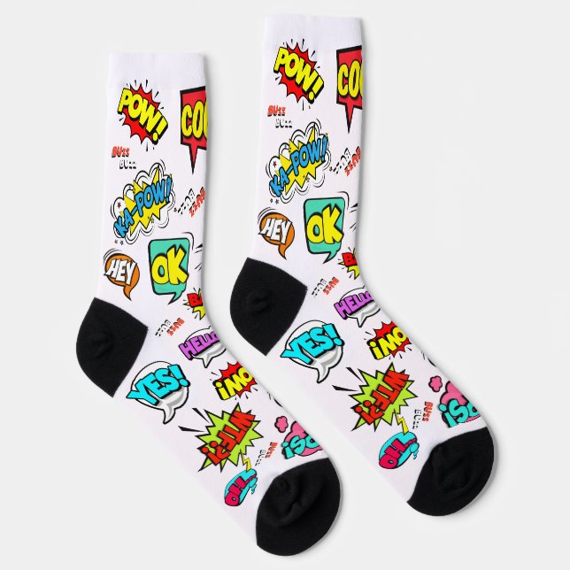 Comic Book Speech Bubble Socks – Vibrant & Playful (Right)