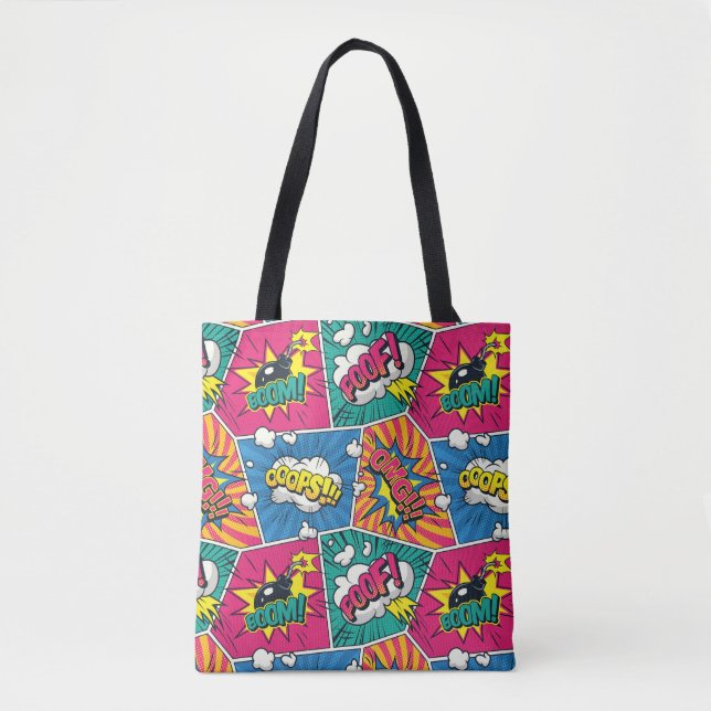 Comic Book Speech Bubble Tote Bag (Front)
