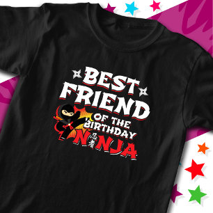 Comic Book Style Best Friend of the Birthday Ninja T-Shirt