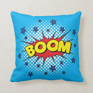 Comic Book Style Colourful BOOM Cushion