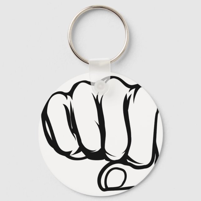 Comic Book Style Fist Key Ring (Front)