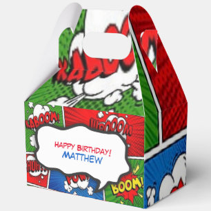 Comic Book Style Kids Birthday Party Favour Box