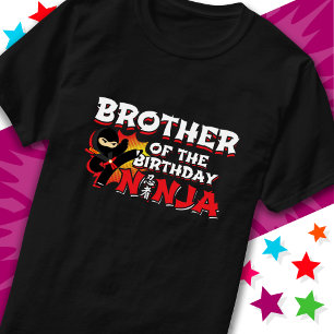Comic Book Style Party Brother of Birthday Ninja T-Shirt