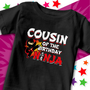 Comic Book Style Party Cousin of Birthday Ninja Baby T-Shirt