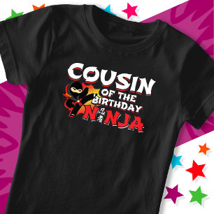 Comic Book Style Party Cousin of Birthday Ninja T-Shirt