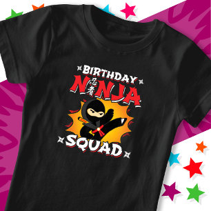 Comic Book Style Party Fun Birthday Ninja Squad T-Shirt