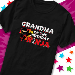 Comic Book Style Party Grandma of Birthday Ninja T-Shirt
