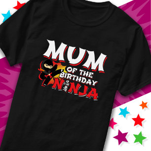 Comic Book Style Party Mum of the Birthday Ninja T-Shirt