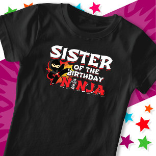 Comic Book Style Party Sister of Birthday Ninja T-Shirt