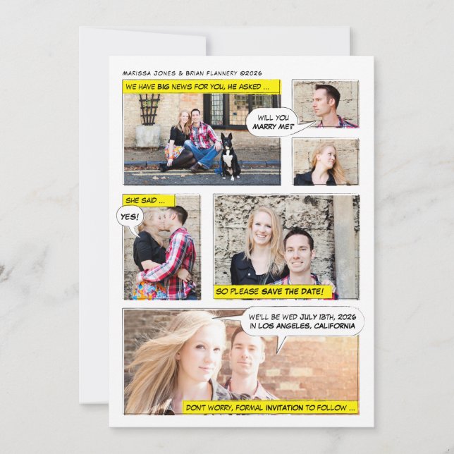 Comic Book Style Save the Date (Front)