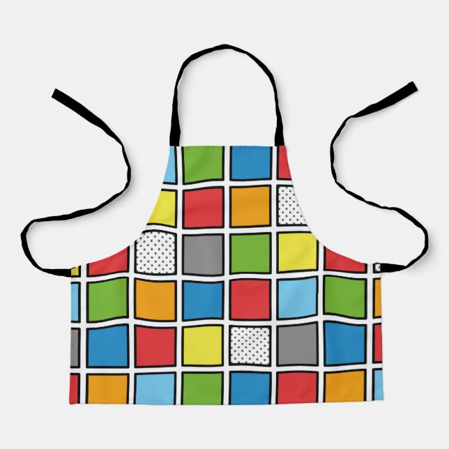 Comic Book Style Squares Apron (Front)